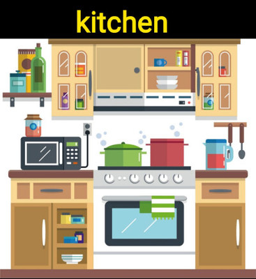 厨房里的社交生活 卡通世界的趣味插画