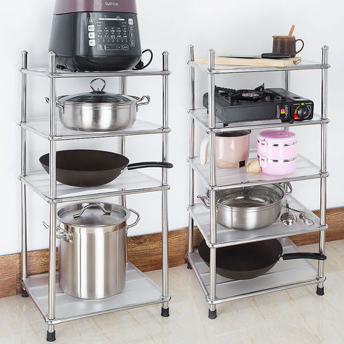 厨房收纳新选择 不锈钢多层落地置物架，让空间井然有序